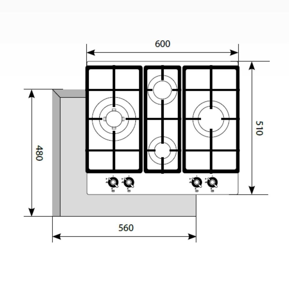 Газовая варочная поверхность LEX GVG 643C BL