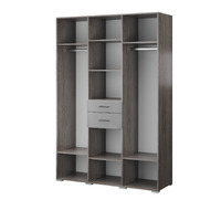 Шкаф 3-хств. Теана ясень анкор темный/МДФ мрамор лайт